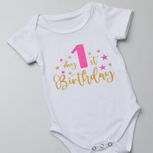 Happy 1st birthday Baby Onesie – Cute Baby Onesie NWT made to order baby shower